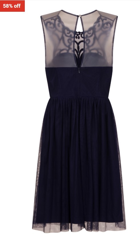 58% OFF Little Mistress Navy Mesh Midi Dress $49 (RRP $117)