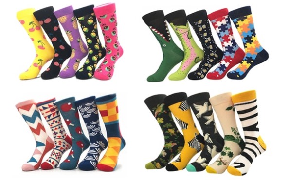 Novelty Printed Men’s Socks: Five ($19) or Ten Pairs ($29)