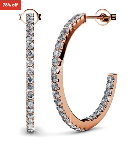 78% off Krystal Couture Flirty Pose Hoop Earrings Featuring Crystals From Swarovski $29 (RRP $129