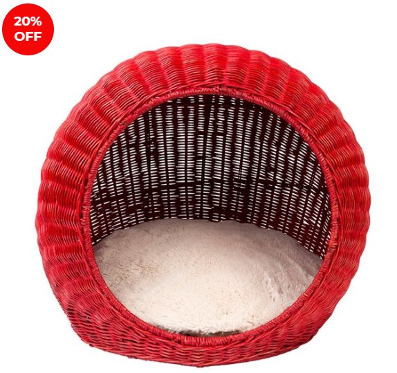 20% OFF FuzzYard Cat Bed Java Pod Red $87.96 (RRP $109.95)