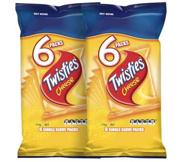 2 x Twisties Cheese 6pk $6