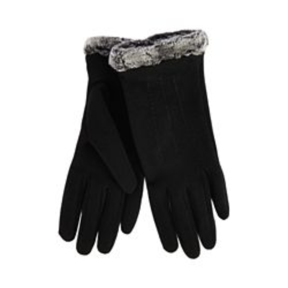 Isotoner – Black faux fur thermal gloves Now $15.12