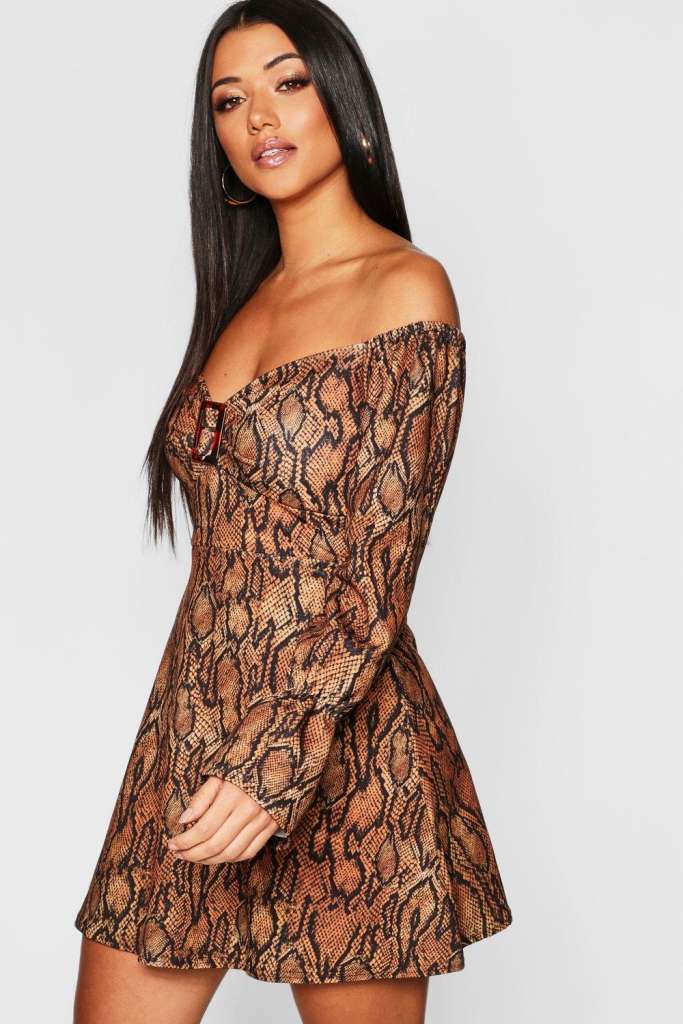 Snake Print Buckle Detail Dress £17.50