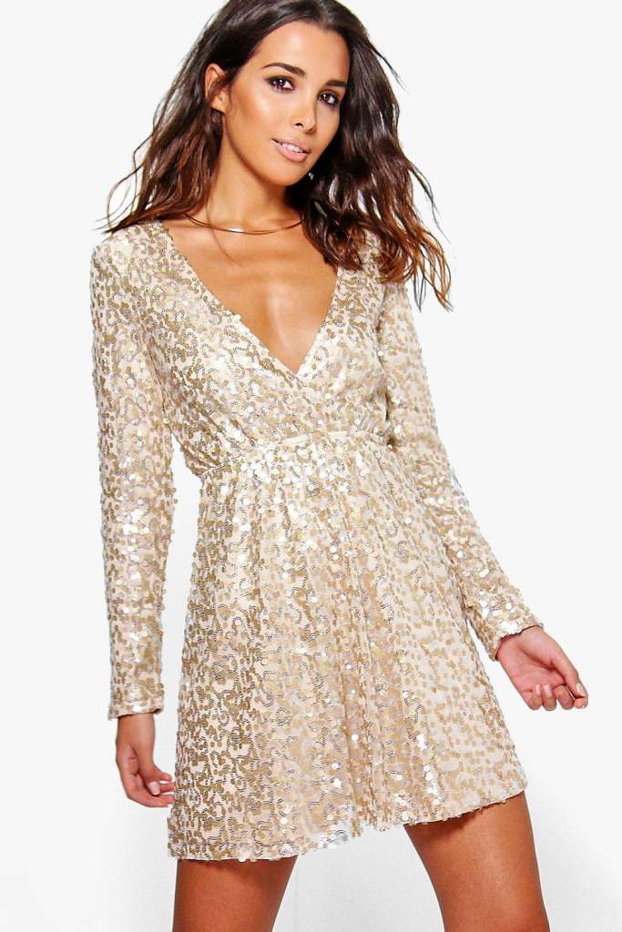 Boutique Sequin Wrap Skater Dress £24.00 (20% OFF)