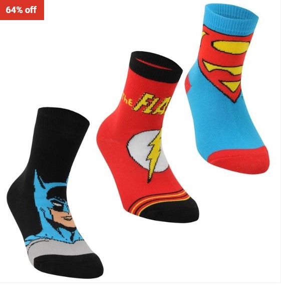 64% OFF DC Comics Superman 3 Pack Crew Socks Childs  $5 (RRP $13.98)