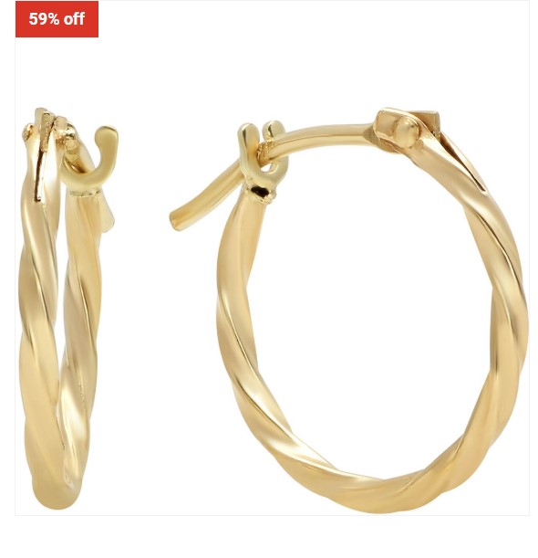 59% OFF Best Silver 14K Solid Gold Hoop Tqisted Earrings $45.99 (RRP $113)