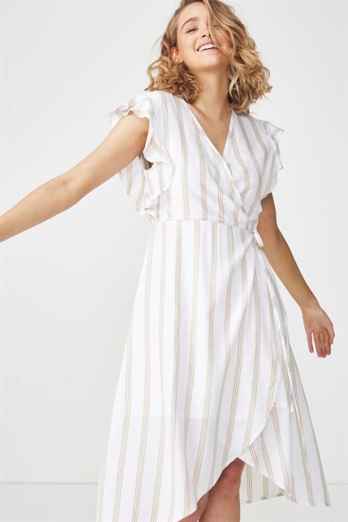 Woven Winnie Wrap Hi Low Dress $33.71