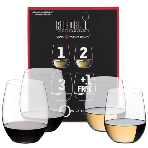 Riedel O Series Chardonnay & Cabernet Pay for 3 Get 4 Pack $49.00