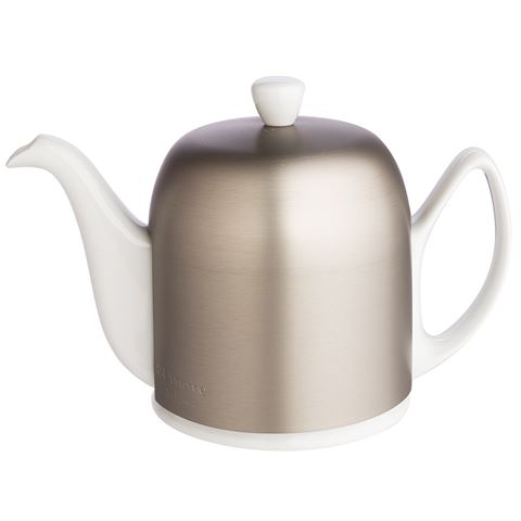 Degrenne Salam 6 Cup White Teapot with Zinc Cover $170.00