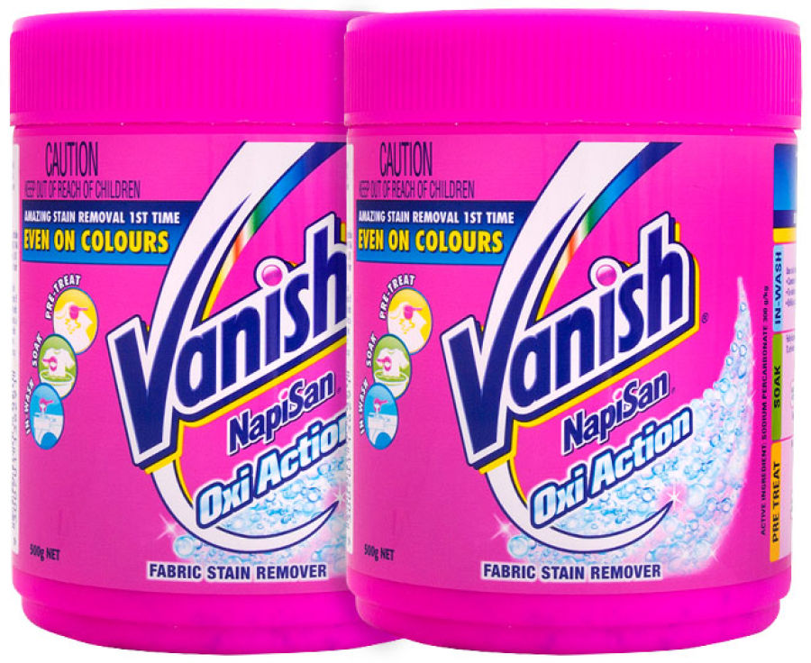 2 x Vanish NapiSan Oxi Action Stain Remover 500g $7.98