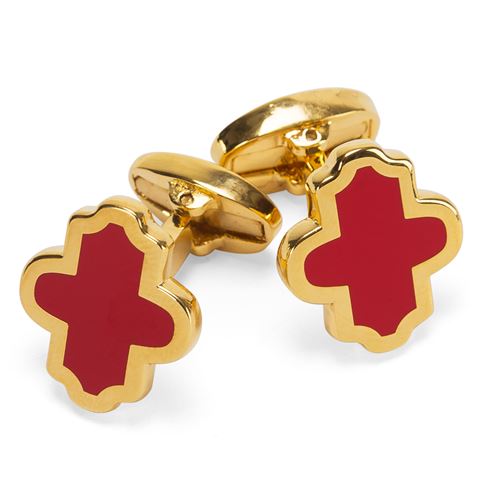 Halcyon Days Single Agama Red & Gold Cufflinks $47.00 (RRP:$158.00)