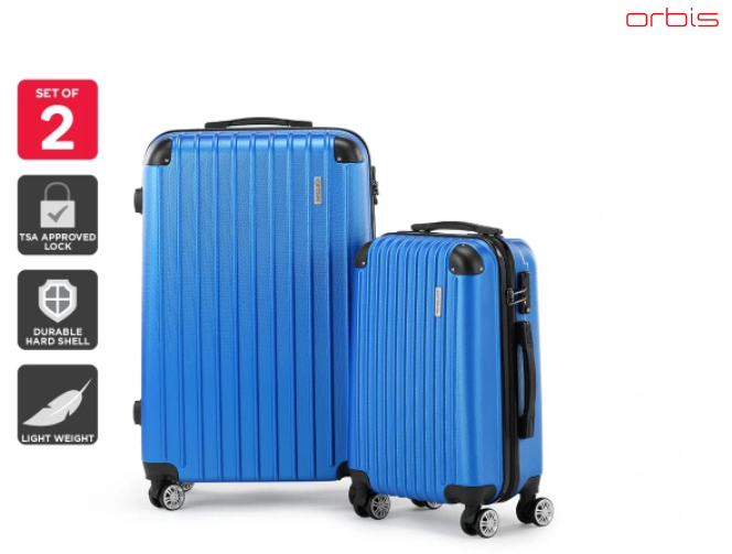 Orbis 2 Piece Maui Spinner Luggage Set (Royal Blue) $159