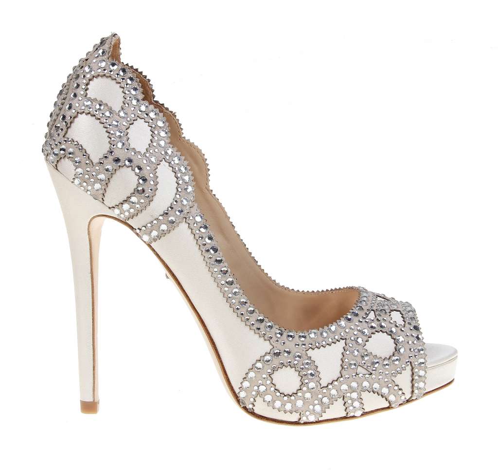 Badgley Mischka Witney Satin Platform Heel Ivory $159