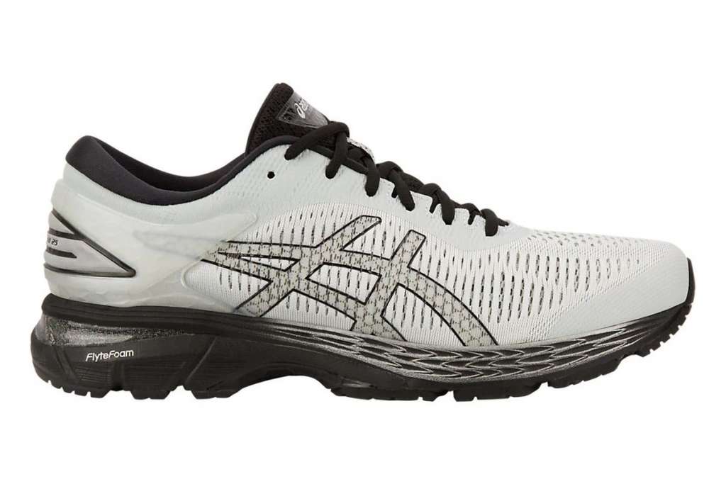 ASICS Men’s Gel-Kayano 25 Running Shoe (Glacier Grey/Black, Size 9.5) $160
