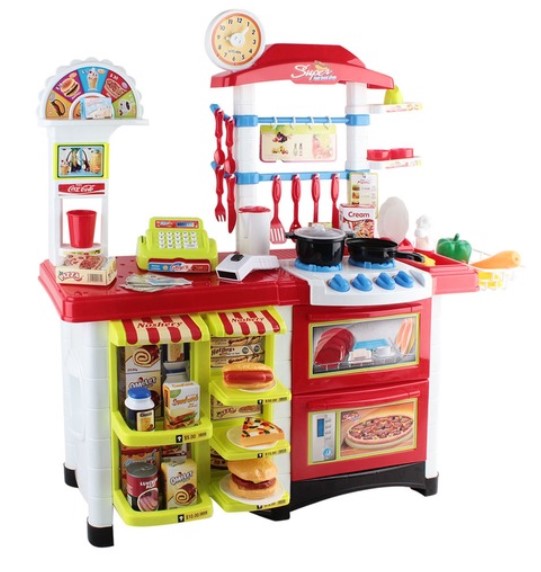 Kitchen Supermarket Pretend Play Set Red White $114.00 (RRP$139.00)