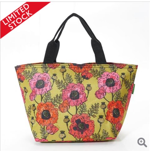 Eco-Chic Lunch Bag Poppies Green $8.00