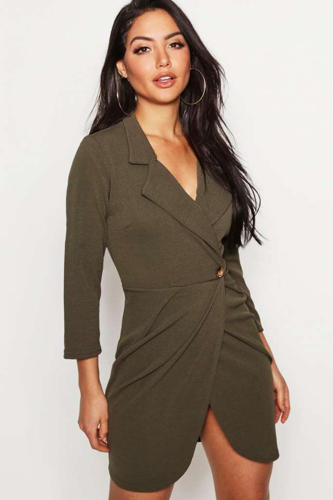 Button Detail Pleated Blazer Dress £13.00