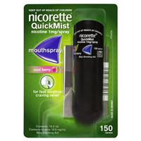 Nicorette Quit Smoking QuickMist Mouth Spray Cool Berry 150 Sprays (13.2mL x 1) $25.99 (Don’t Pay RRP: $39.99)