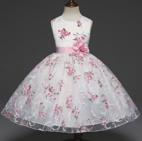 Yokodea Princess Dress Floral Pink On White $24.99