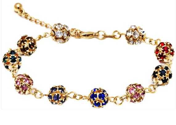 18K Gold Plated & Multi Color Swarovski Elements Ball Bracelet  $25 (RRP $231)