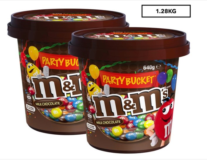 2 x M&M’s Milk Chocolate Bucket 640g $19.50