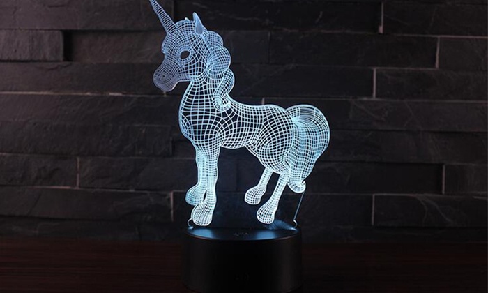 Colour-Changing 3D Unicorn Night Light with Remote Control: One ($18.95) or Two ($29.95)