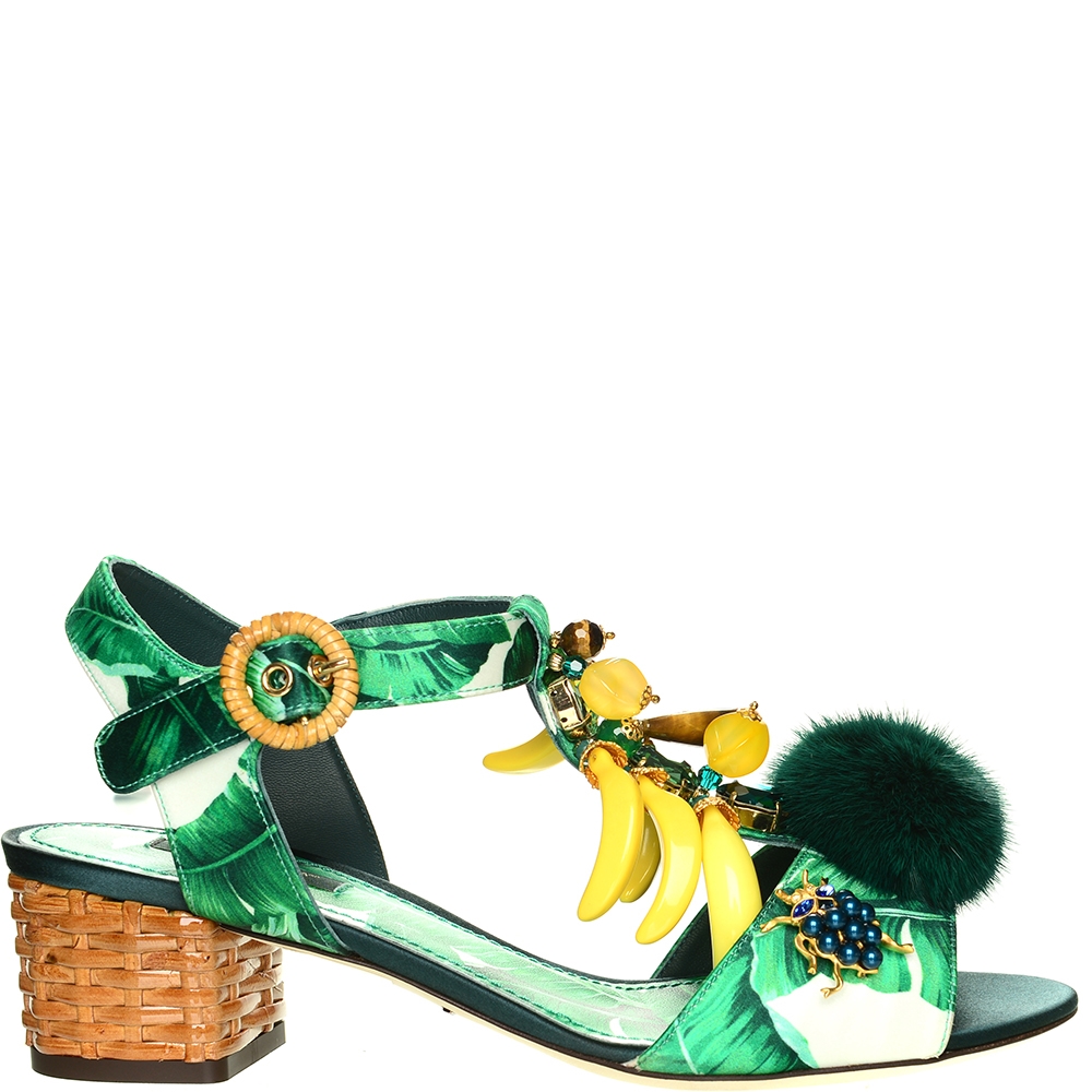 Dolce & Gabbana Green Heeled Sandals $595