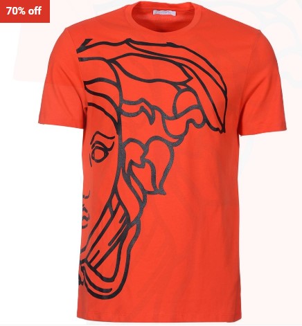 70% off Versace Collection Medusa Large Logo Side Print T-Shirt Red $69 (RRP$233)