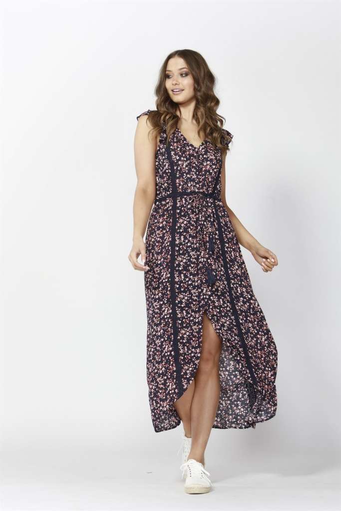 SASS Field Of Dreams Print Field Of Dreams Lace Maxi Dress $39