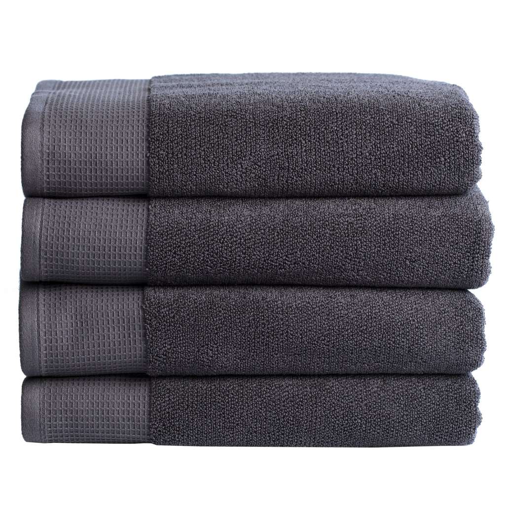 4 Piece Charcoal Bathroom Towel Set $59.00 (RRP$85.00)