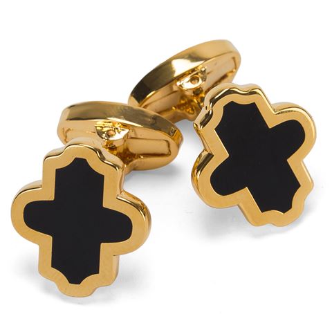 Halcyon Days Single Agama Black & Gold Cufflinks $42.00