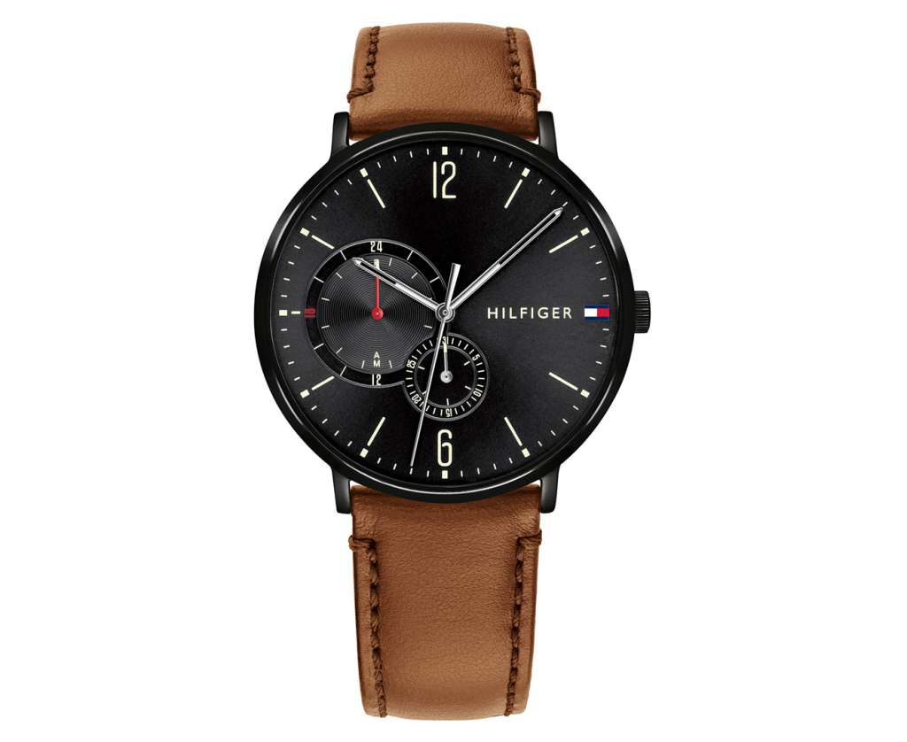 Tommy Hilfiger Men’s 40mm 1791510 Leather Watch – Brown/Black $149