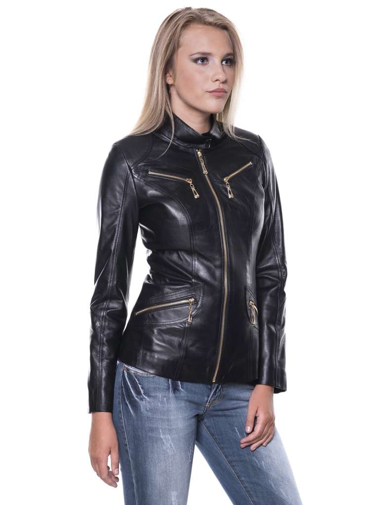Giorgio Di Mare Womens Leather Jacket Black £115