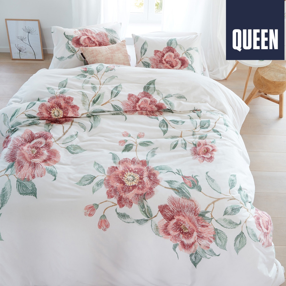 Rosette Pink Cotton Quilt Cover Set – Queen Bed $29.95