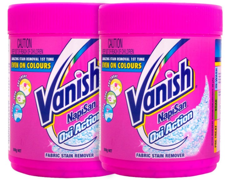 2 x Vanish NapiSan Oxi Action Stain Remover 500g $7.98