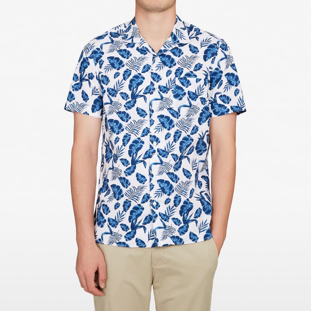BLUE FLORAL CAMP COLLAR CLASSIC FIT SHIRT A$89.95