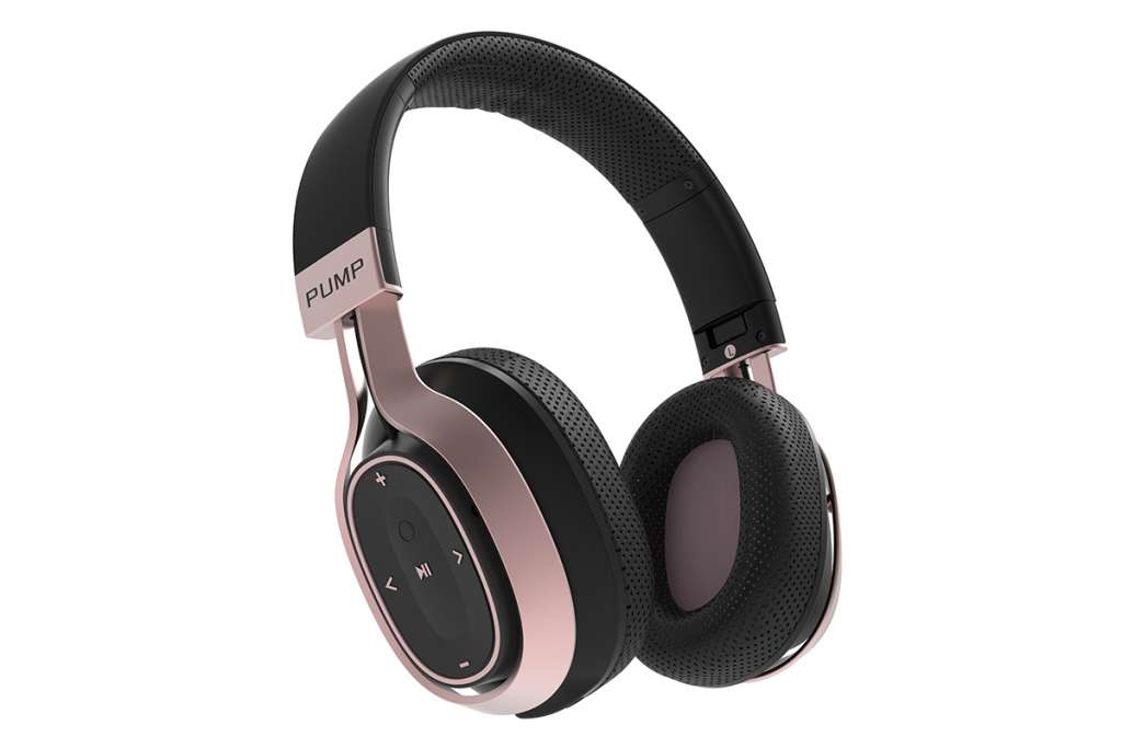 BlueAnt Pump ZONE Wireless Bluetooth Over Ear HD Audio Headphones – Black/Rose Gold $95