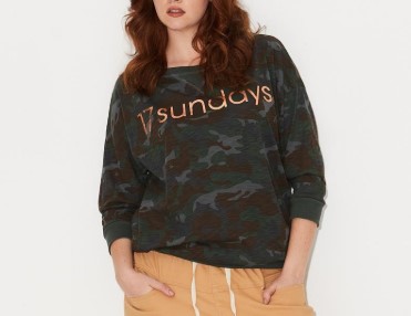 69% OFF 17 Sundays Camo Print Sweat Top $25 (RRP $79.95)