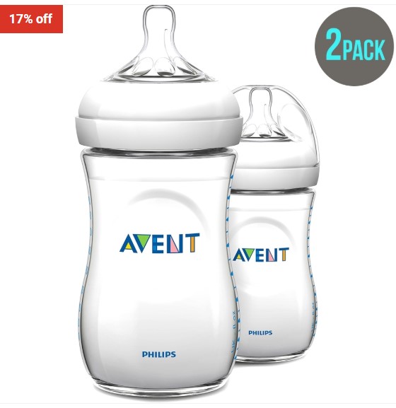 17% off Philips Avent Avent Natural 260Ml Feeding Bottle 2 Pack $19.95 (RRP$23.95)