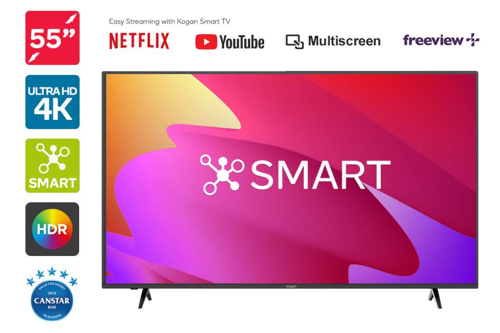 Kogan 55″ Smart HDR 4K LED TV $599