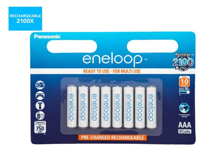 Panasonic Eneloop Rechargeable AAA Batteries 8-Pack $24.99 (Don’t pay $49)