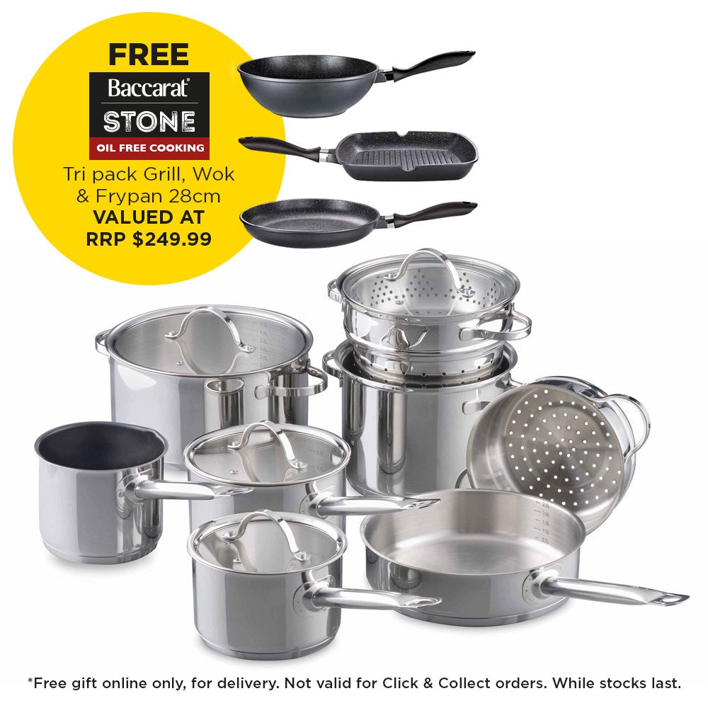 Baccarat Signature Stainless Steel 9 Piece Cookset $299.99