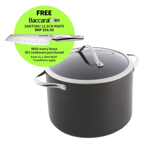 Baccarat iD3 Hard Anodised 24 x 17cm Stockpot With Lid $129.99 (RRP $279.99)