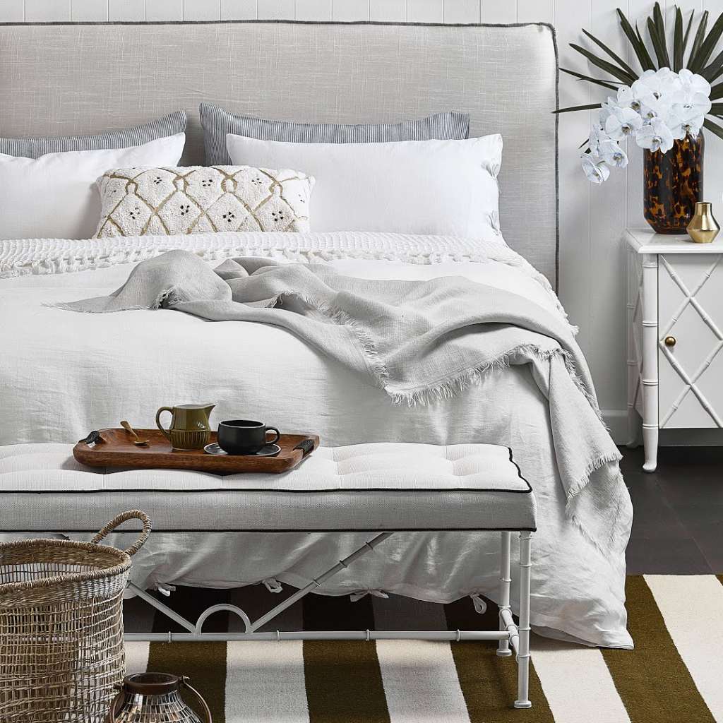 White Vintage Wash Pure Linen Quilt Cover Set $119.00  – $149.00 (RRP$159.00)