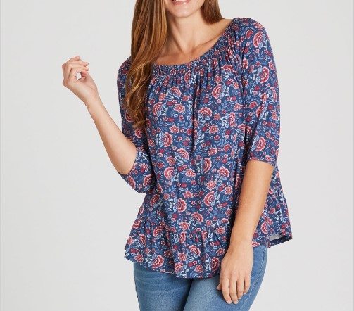 Floral Bardot Top $7.95 (Was$30.00)