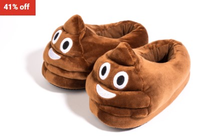 41% OFF Character Frenzy Emoticon Unisex Plush Home Slippers – Poop  $16.99 (RRP$29)