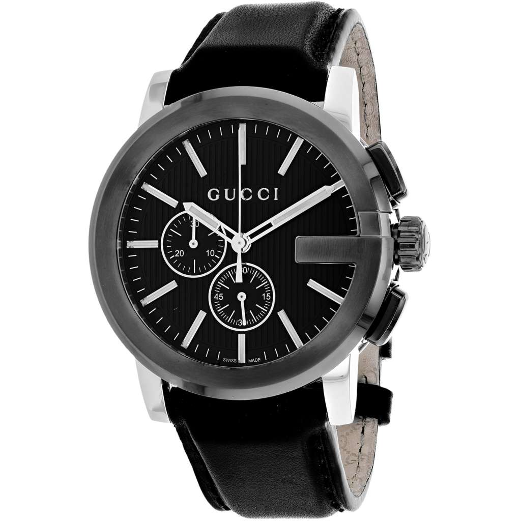 G-Chrono Black Dial Leather Strap Watch $1699