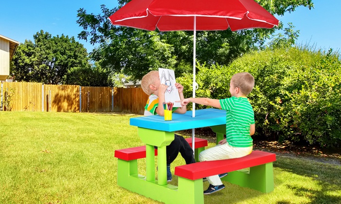 $69 for a Kids’ Outdoor Table and Bench Set