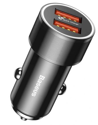 Baseus Small Screw QC3.0 Car Charger with Dual USB Ports 36W $11.97 (Was$22.46)