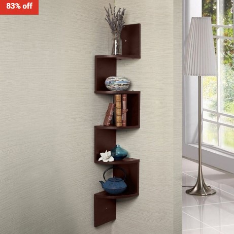 83% off Luxury Bamboo Storage Large Corner Wall Shelf $29 (RRP$169)